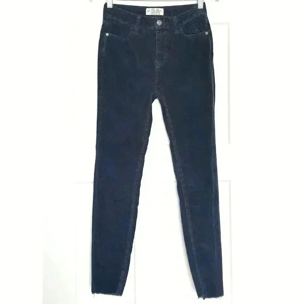 Free People Micro Corduroy Skinny Pants Jeans Women’s Size 26 Blue Stretch